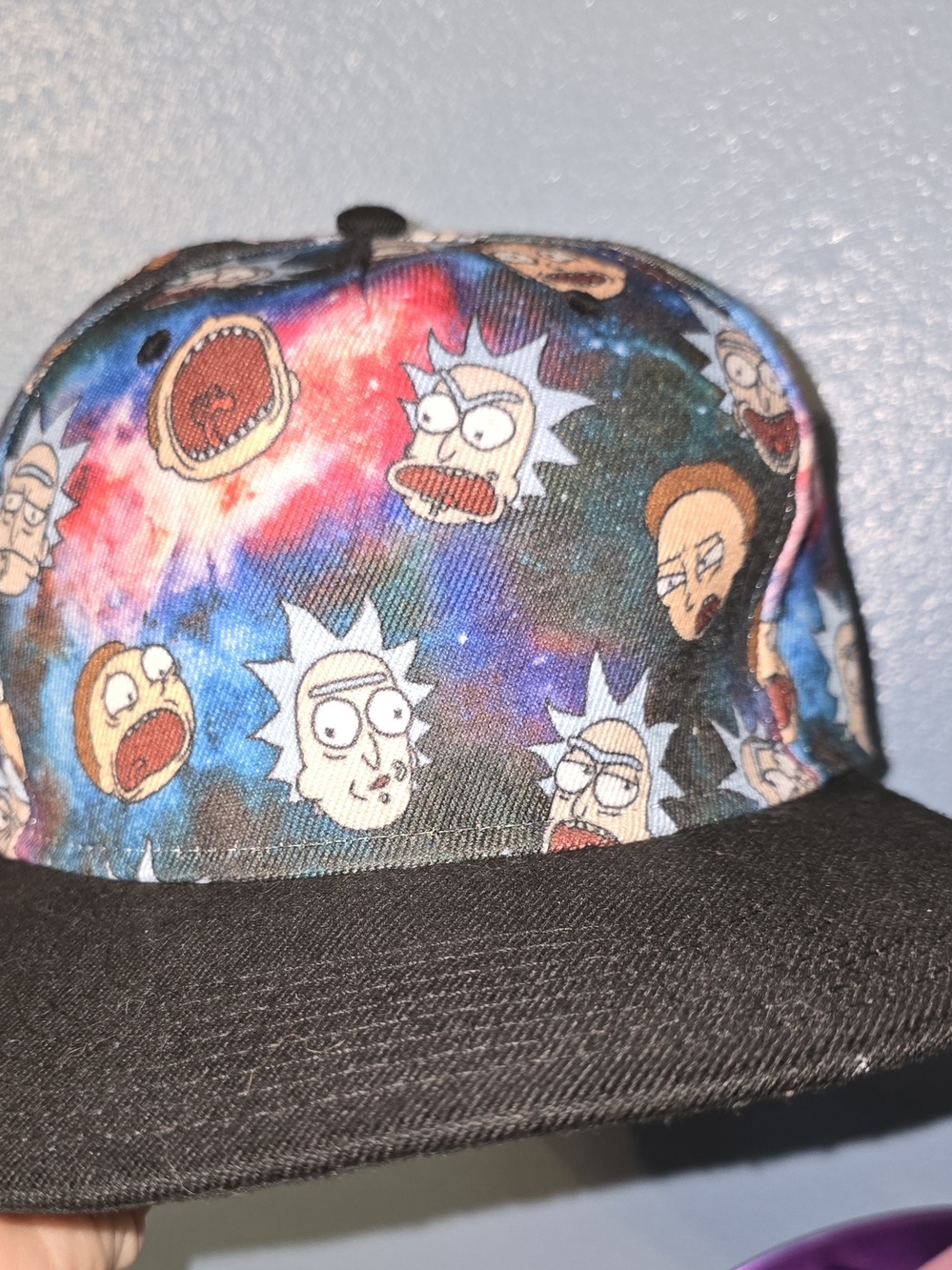 Bioworld Rick & Morty Charactor Galaxy Snapback Hat - Black Brim